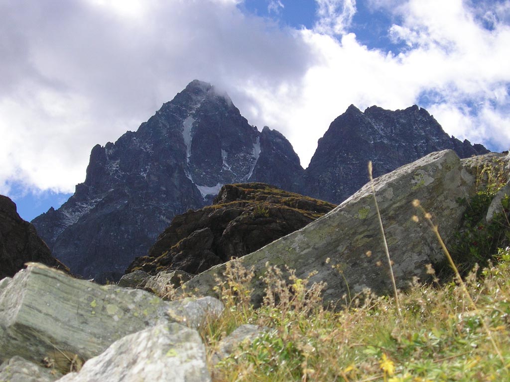 montagna, panorama, suggestivo, nuvole