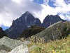 montagna, panorama, suggestivo, nuvole